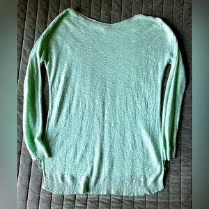 Eileen Fisher Women’s Green Linen Blend Knitted Boat Neck Sweater - Coastal